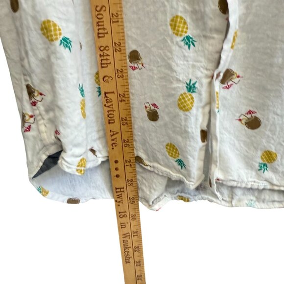 Bruno Milano Modern Fit Pineapple All Over Print Button Down Shirt Men Large - Picture 5 of 8